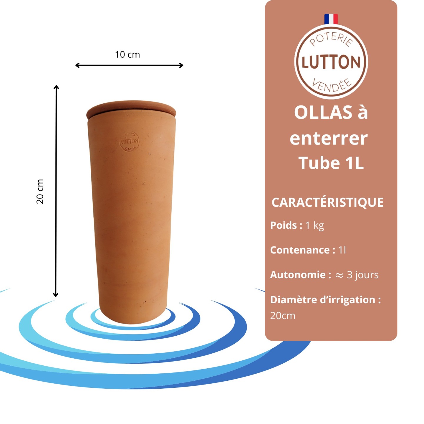 Ollas Tube à enterrer Ollas Lutton - Un arrosage simple et efficace