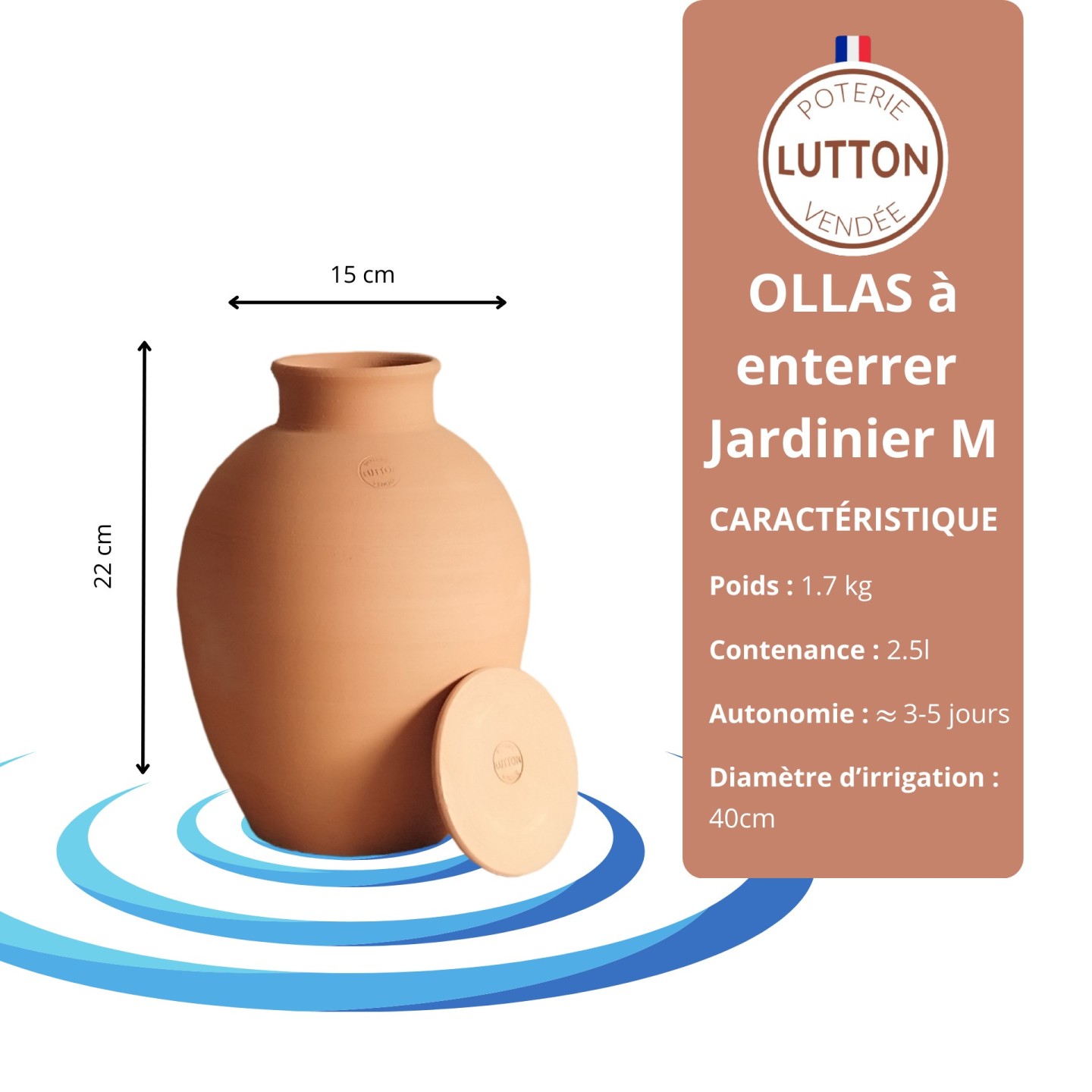 Lot Ollas Jardinier M (2,5L) x4 - Arrosage Autonome et Écologique