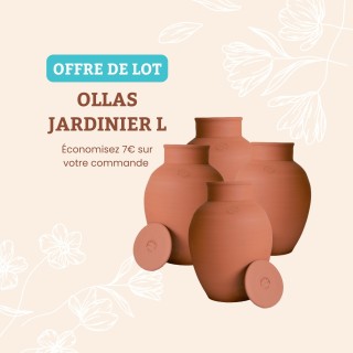 Lot de 4 Ollas Jardinier Taille L (5L) - Arrosage Autonome Écologique