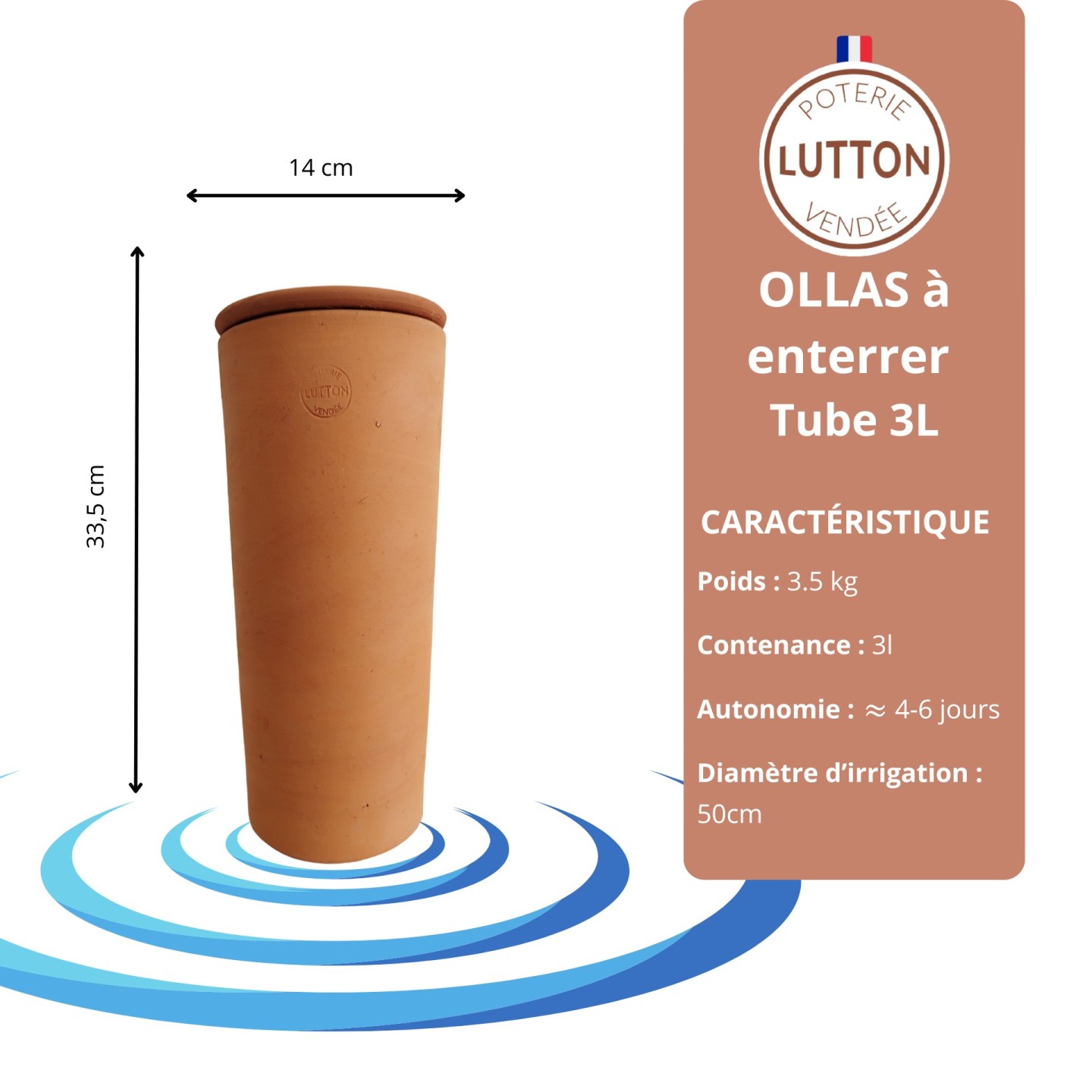 Lot de 3 ollas tube 3l - Ollas Lutton