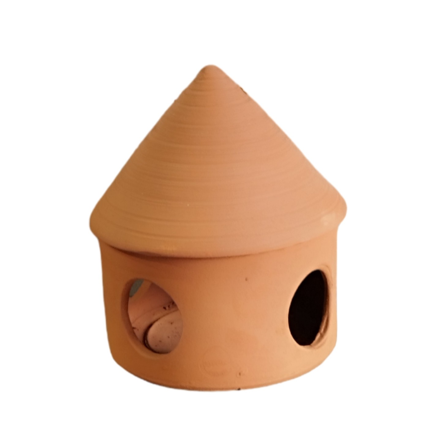 Mangeoire artisanale pour oiseaux en poterie