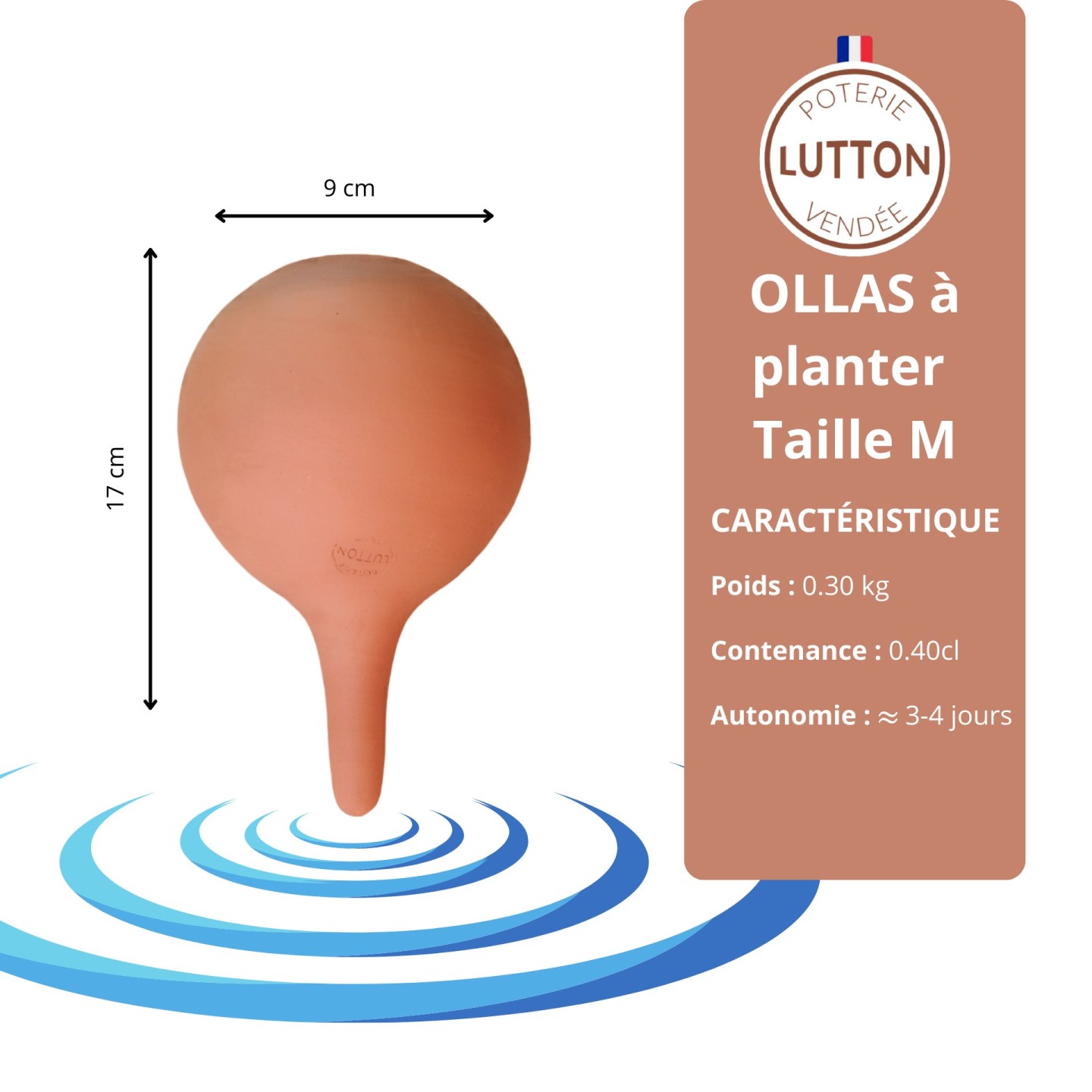 Ollas à Planter Métallique Acheter - Ollas Lutton - Diffuseur d'eau autonome