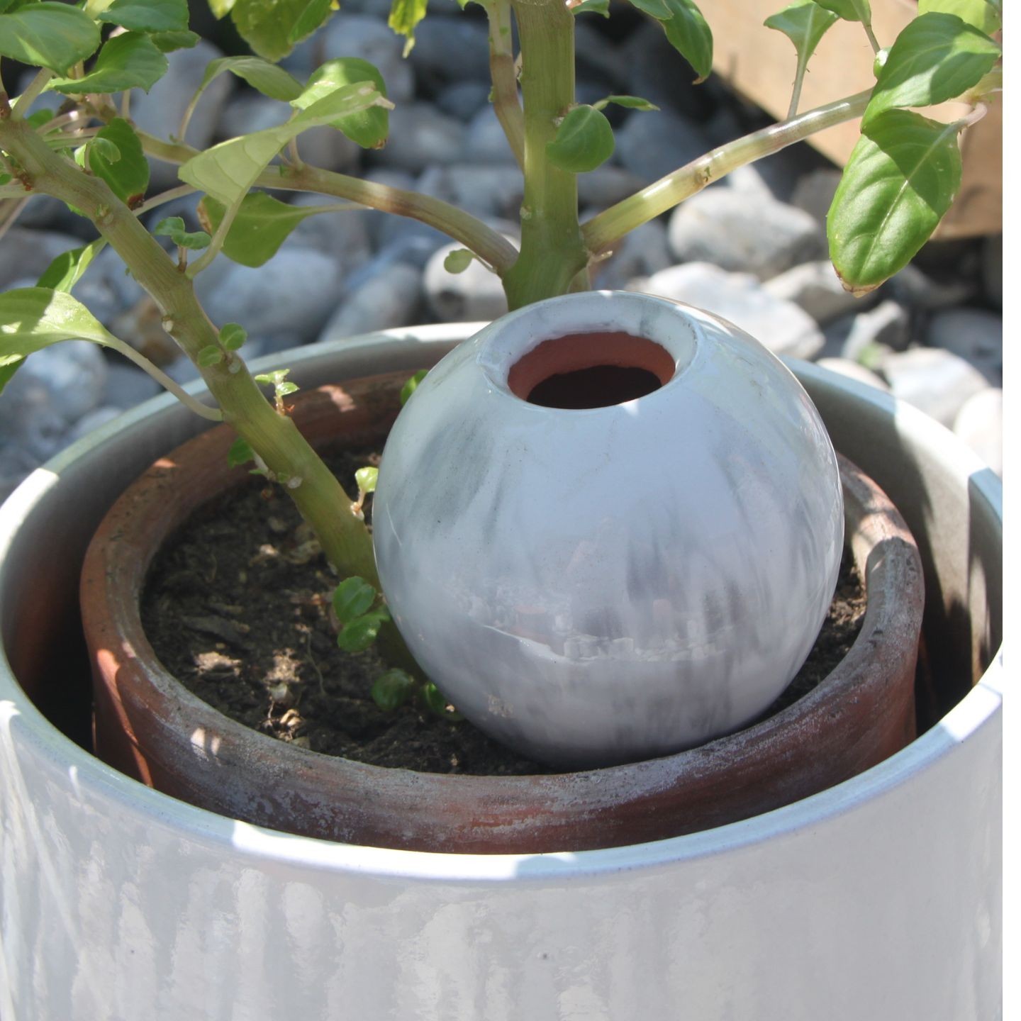 Ollas à Planter Marbrée- Diffuseur d'eau autonome-Fabrication artisnales