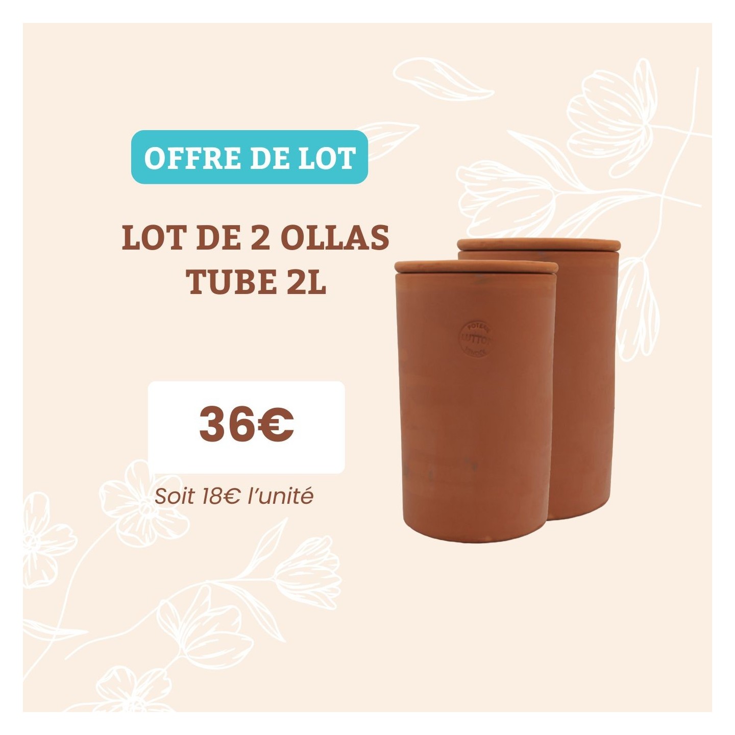 Duo ollas tube de 2 L