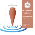 Lot de 3 Ollas Cône à planter – 100% Artisanal, Durable et Naturel – Ollas Lutton